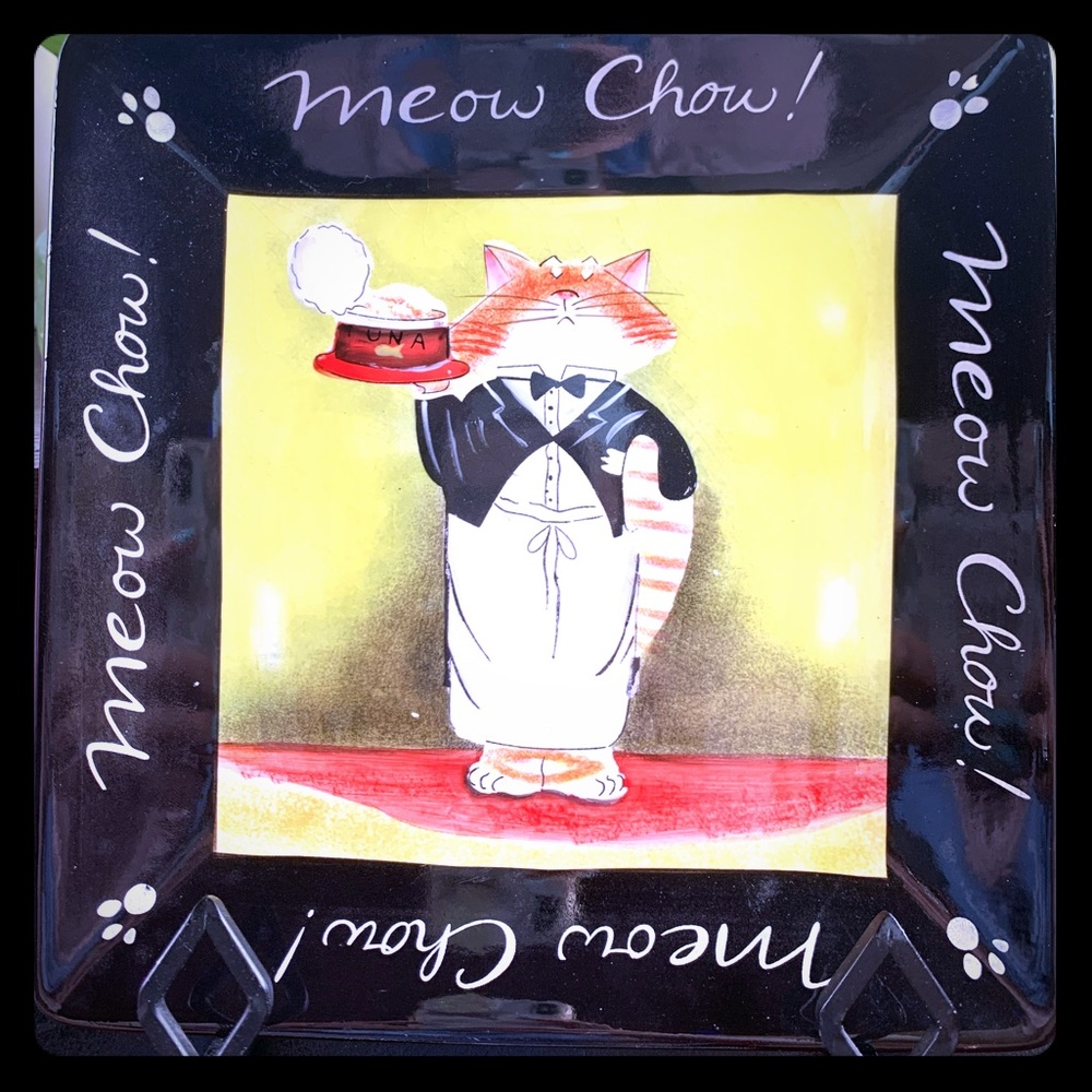 White kitty cat butler platter …